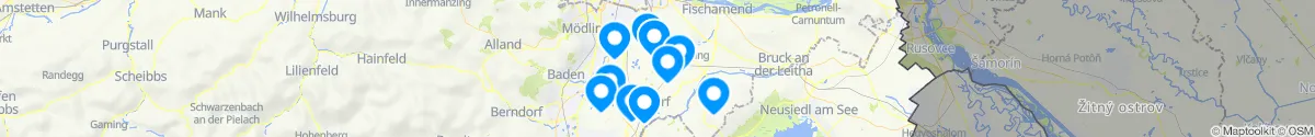 Map view for Pharmacies emergency services nearby Mitterndorf an der Fischa (Baden, Niederösterreich)